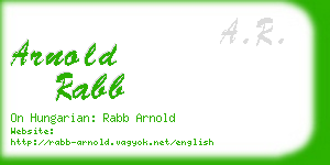 arnold rabb business card